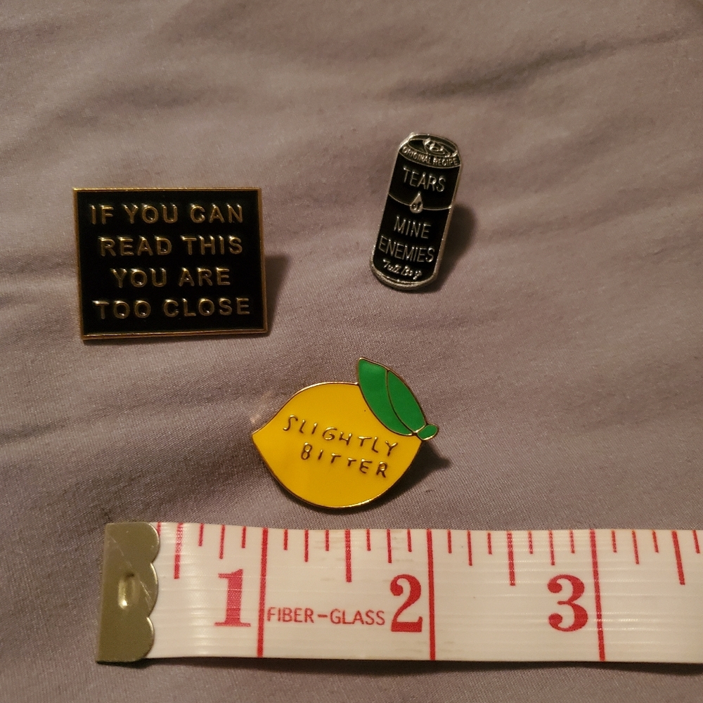 3 sassy enamel pins